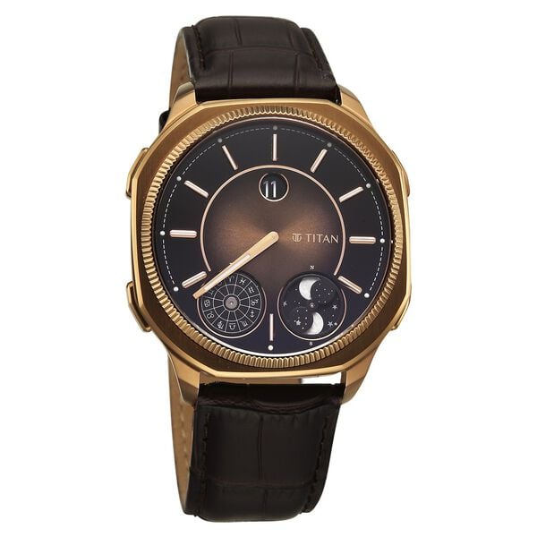 TITAN STELLAR Zodiac Dual Moonphase and Jumping Hour - 10053QL01
