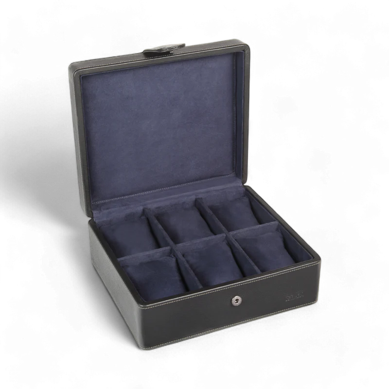 LEATHER 6 WATCH ORGANISER