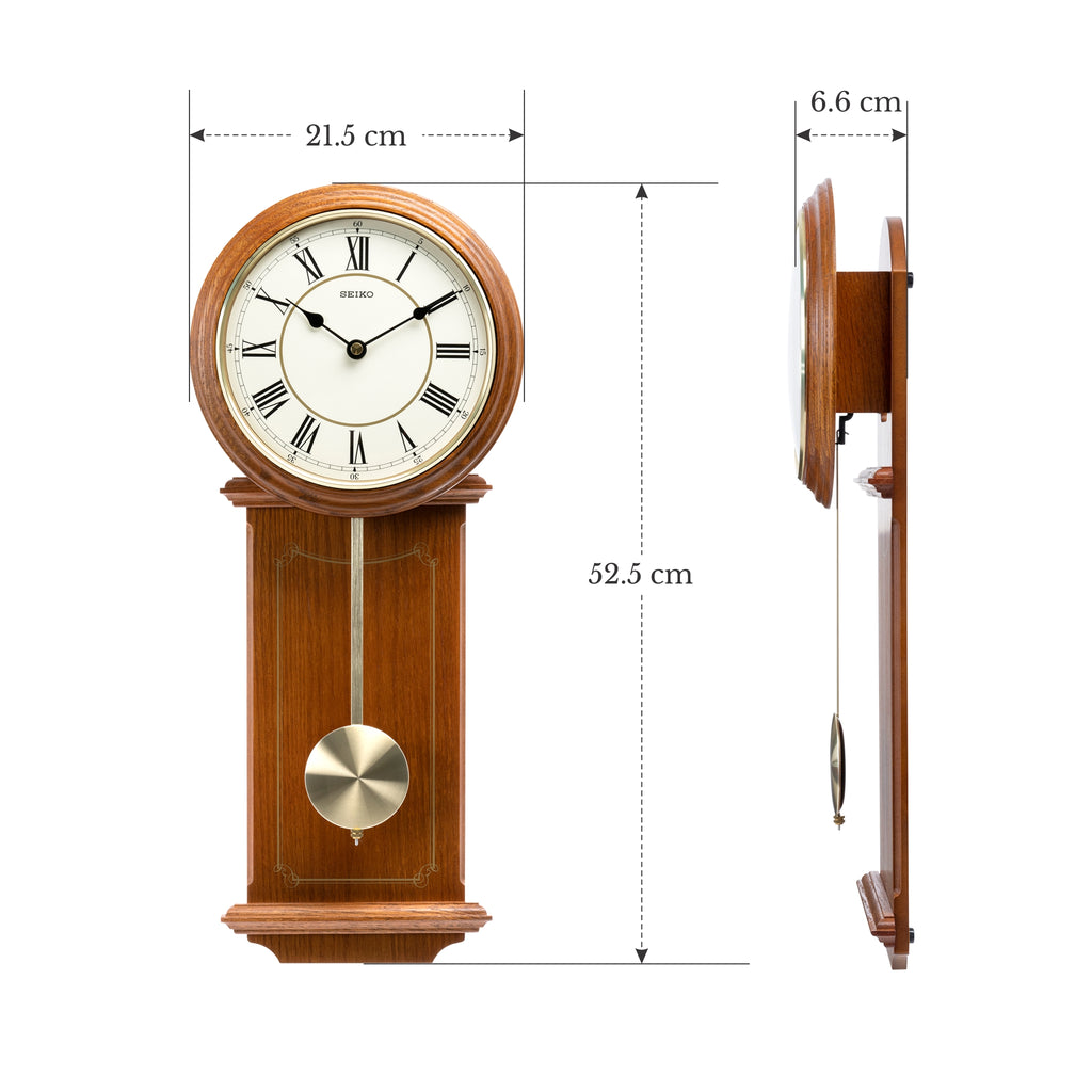 SEIKO CLOCKS QXC213B OAK WOOD PENDULUM CLOCK