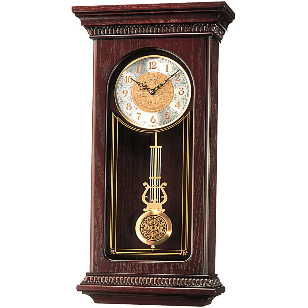 SEIKO CLOCKS QXH008B OAK WOOD PENDULUM CLOCK