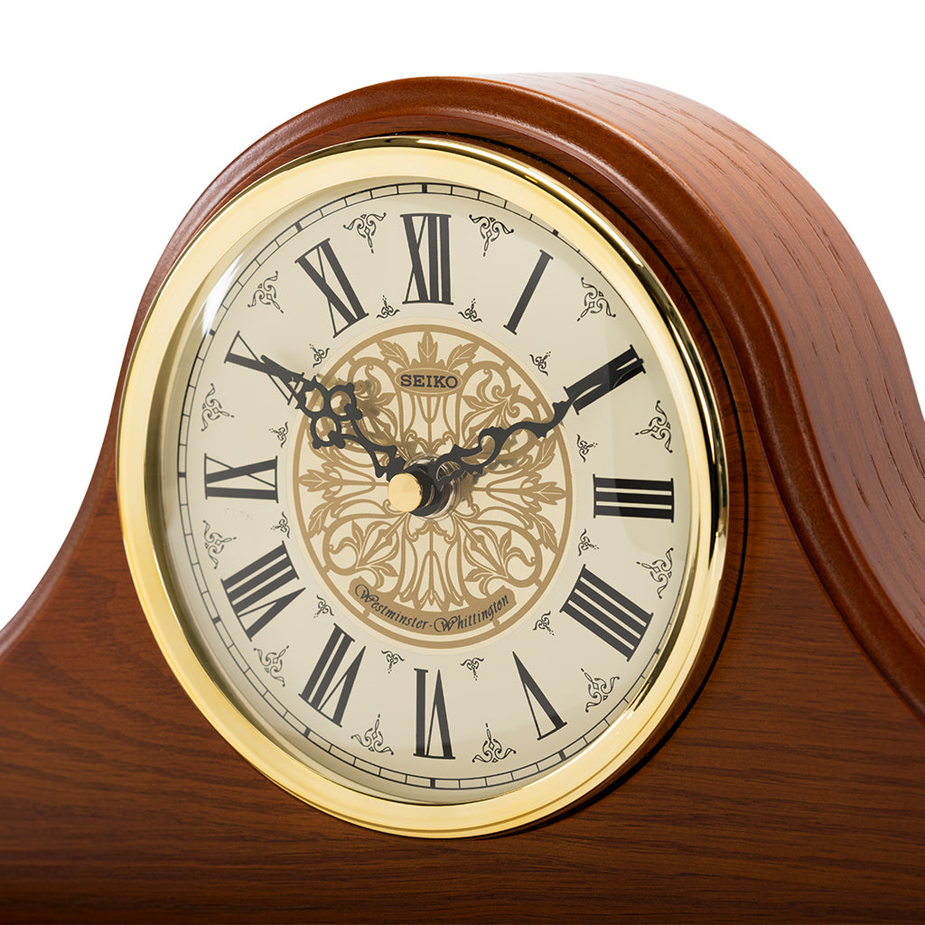 SEIKO QXJ013B CLASSICAL OAK WOOD MANTEL CLOCK