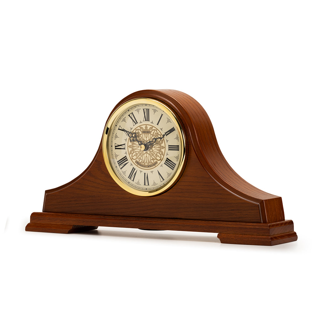 SEIKO QXJ013B CLASSICAL OAK WOOD MANTEL CLOCK
