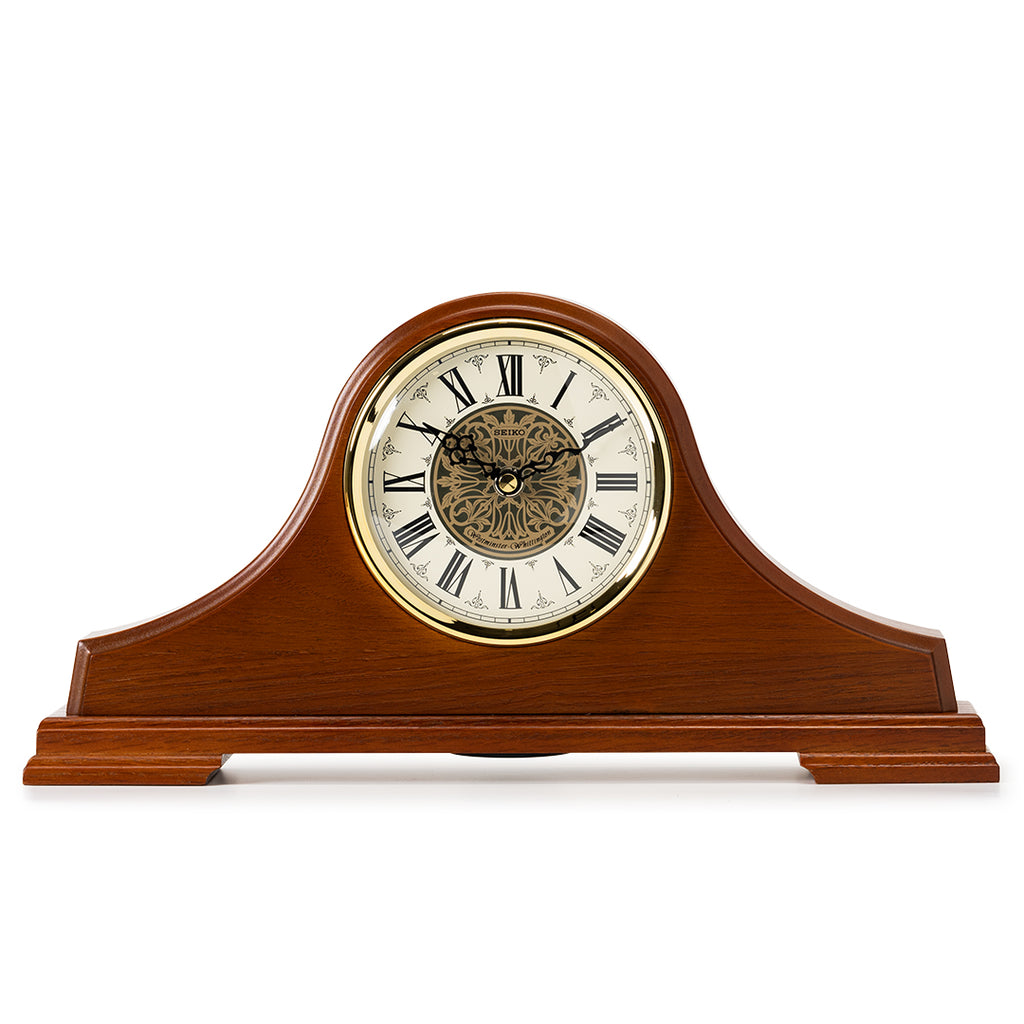 SEIKO QXJ013B CLASSICAL OAK WOOD MANTEL CLOCK