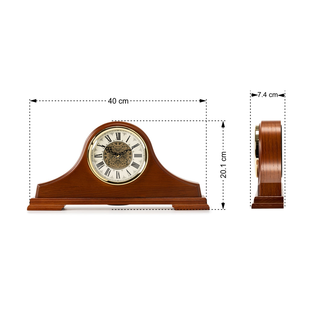 SEIKO QXJ013B CLASSICAL OAK WOOD MANTEL CLOCK