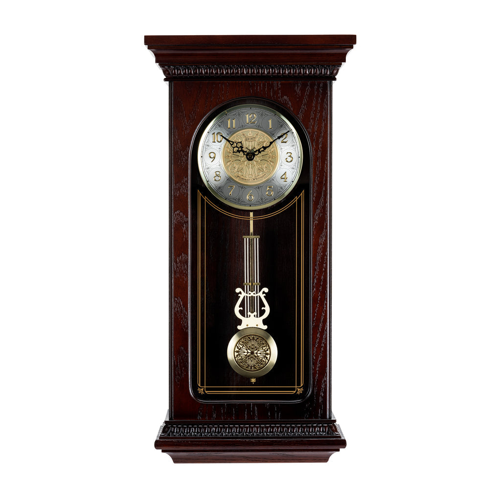 SEIKO CLOCKS QXH008B OAK WOOD PENDULUM CLOCK