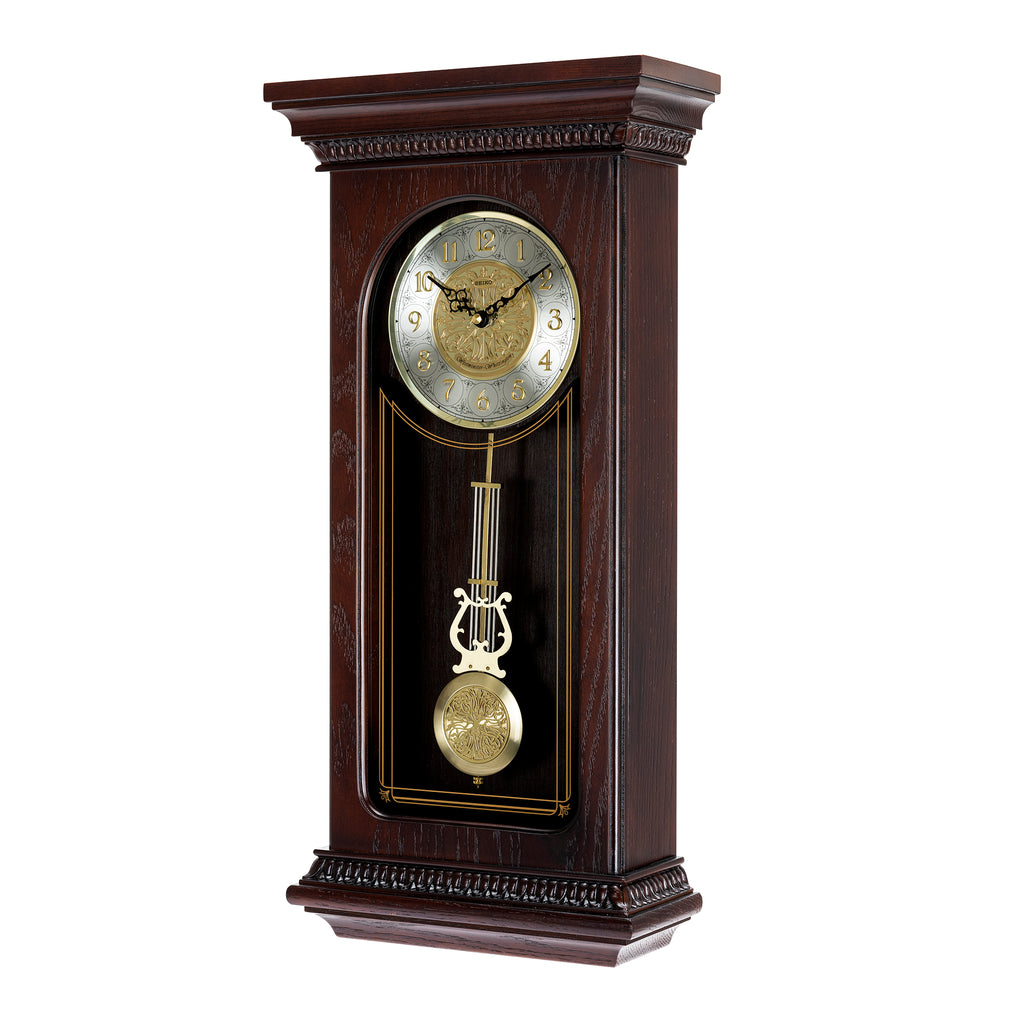 SEIKO CLOCKS QXH008B OAK WOOD PENDULUM CLOCK