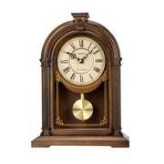 SEIKO QXQ036B BROWN WOODEN DUAL CHIMES TABLE CLOCK WITH PENDULUM