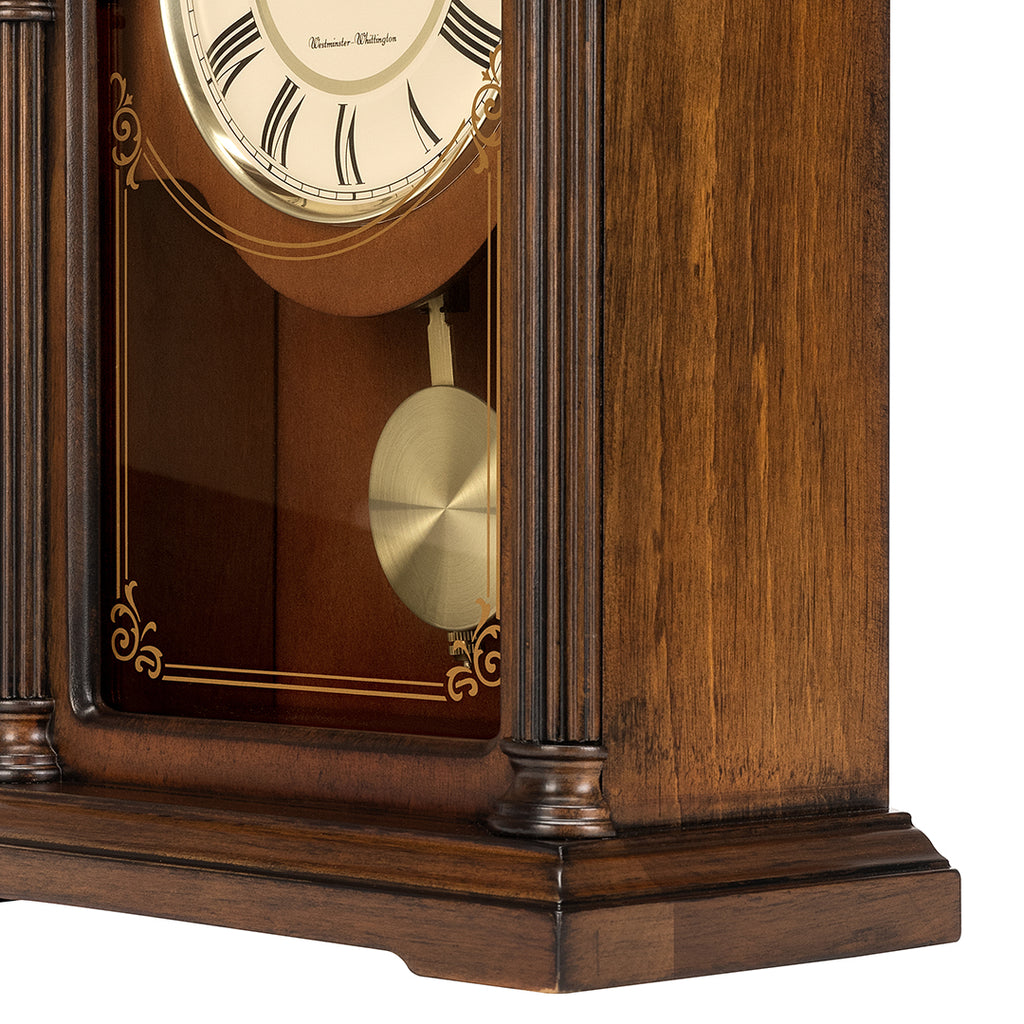 SEIKO QXQ036B BROWN WOODEN DUAL CHIMES TABLE CLOCK WITH PENDULUM