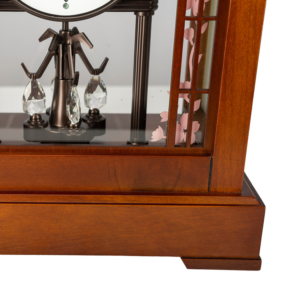 SEIKO QXN235B SAKURA BLOOM DECORATIVE MANTEL TABLE CLOCK