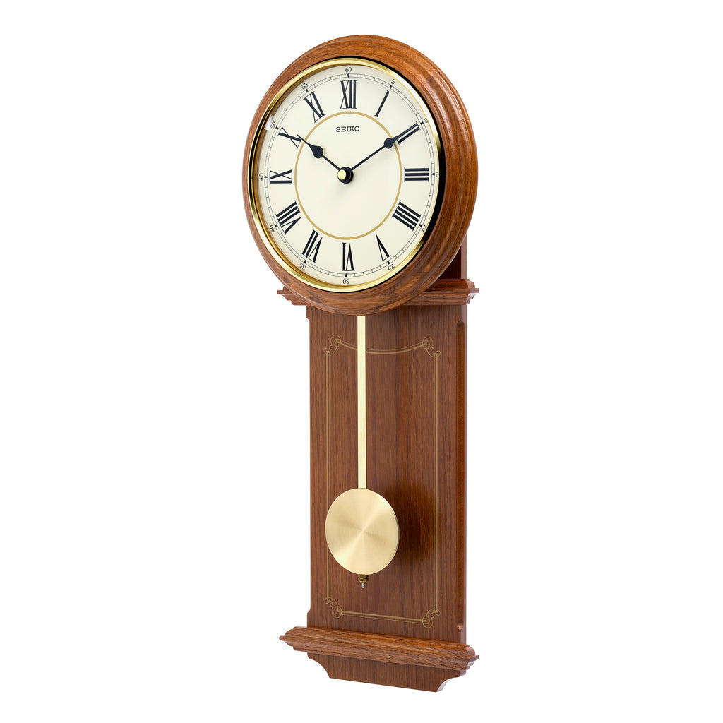SEIKO CLOCKS QXC213B OAK WOOD PENDULUM CLOCK