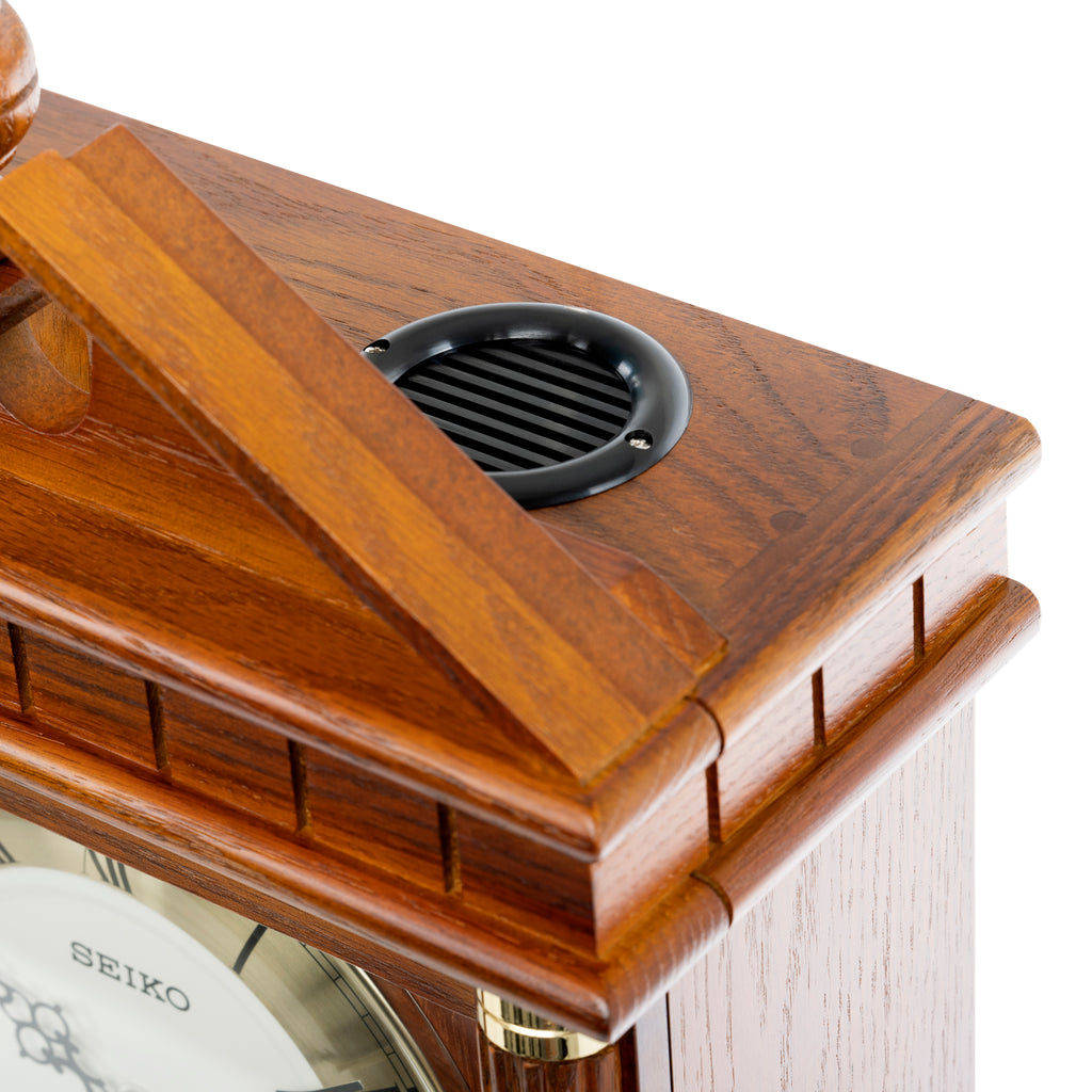 SEIKO CLOCKS QXH107B DUAL CHIME OAK WOOD MUSICAL PENDULUM