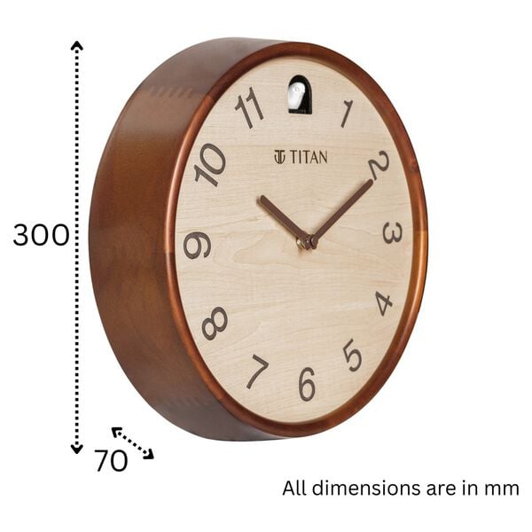 Titan Wooden Cuckoo Clock Contemporary - 30 cm x 30 cm (Medium)