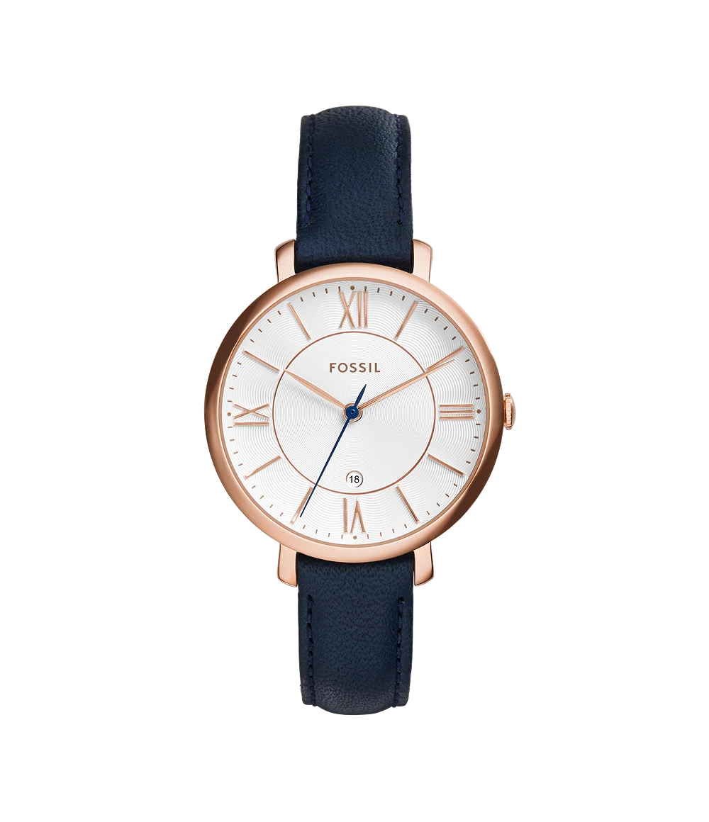Jacqueline Navy Leather Watch - ES3843