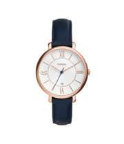 Jacqueline Navy Leather Watch - ES3843