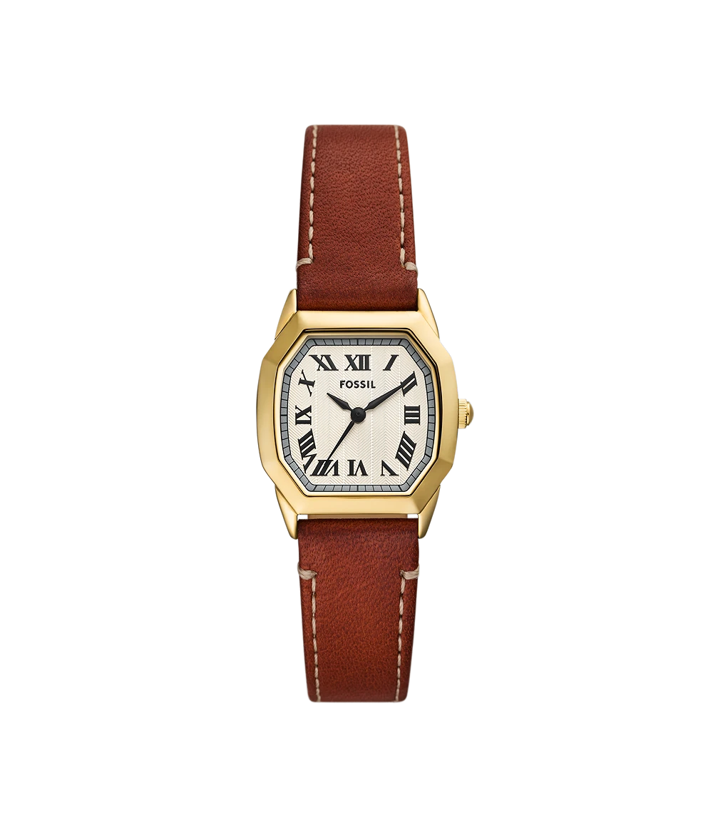 Harlow Three-Hand Brown Leather Watch - ES5364