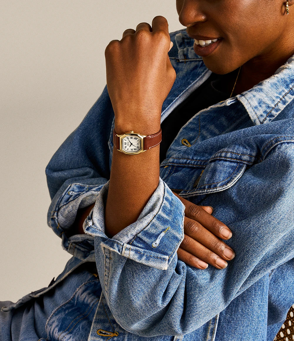 Harlow Three-Hand Brown Leather Watch - ES5364